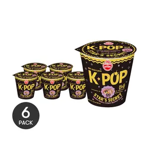 6 Packs  OTTOGI K-POP STAR'S SECRET Low-Calorie Beef Udon Noodles -  120Kcal Per Serving, Non-Fried Mung Bean & Potato Instant Noodles Soup