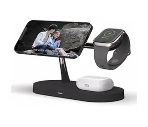 4 in 1 Magnetic Fast Wireless Charger Multidevices and Night Light Charging Handy Cellphone Smartphone