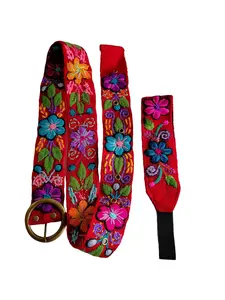 Knitted Woolen Floral Headband and Belt Set