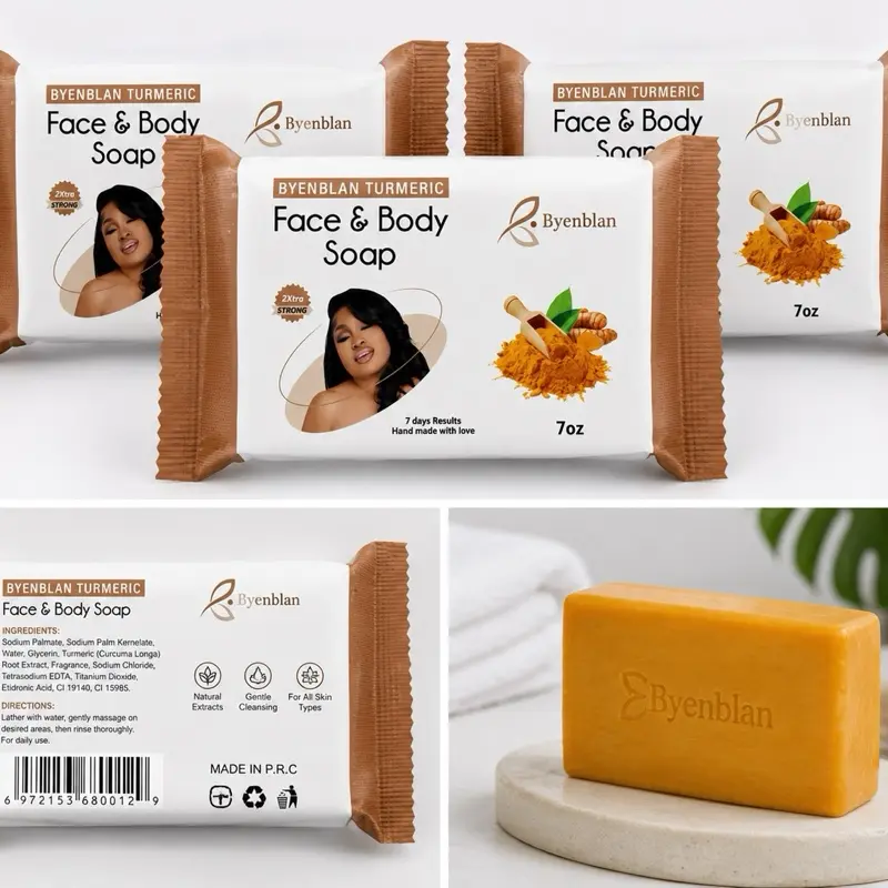 Turmeric Cleanser Soap for Face & Body, pack 3