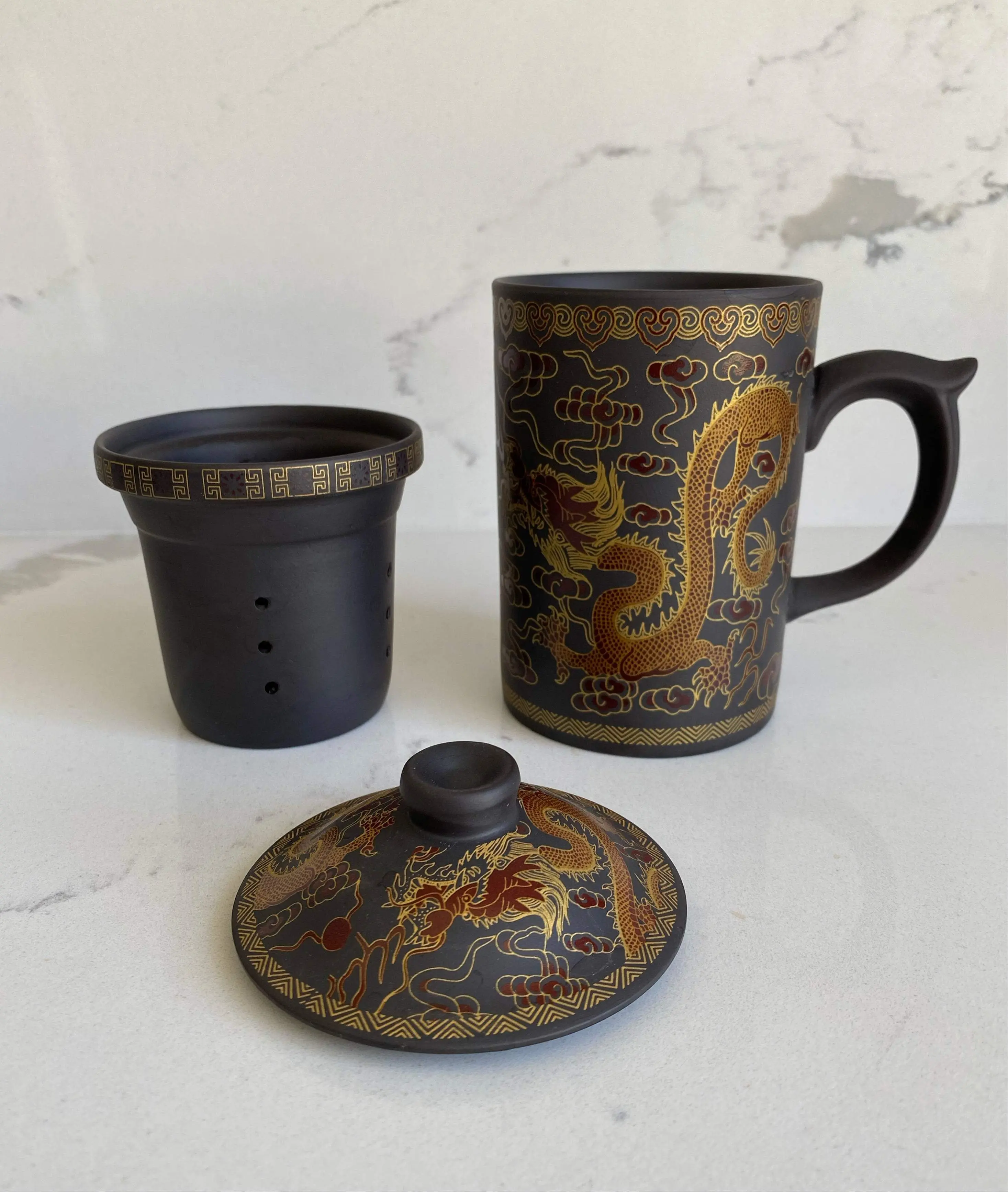 Zisha Tea Mug with Lid and Strainer/Infuser