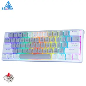Solakaka SK961 Tri-Mode Wireless Mechanical Keyboard, 60% Compact RGB Gaming Keyboard with Bluetooth 2.4G USB-C, Affordable Programmable Keyboard for Gaming Office