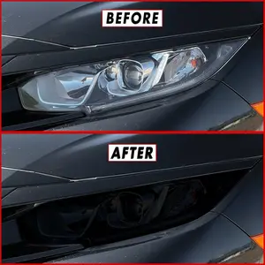Headlight Precut Tint Kits - Transform Your Vehicle's Look Before & After Image Displayed
