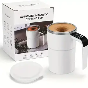 Automatic Stirring Coffee Cup – Magnetic Capsule Self-Stirring, Temperature Display & Long Battery Life, Reusable USB Rechargeable Travel Mug, Leak-Proof Double-Wall Insulated for Coffee Hot Cocoa, BPA Free Easy Clean, Office Essential & Travel Companion