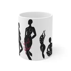 Feminine Silhouette Mug, Artistic Coffee Cup, Inspirational Gift for Her, Home Decor, Black Woman Empowerment, Birthday Gift