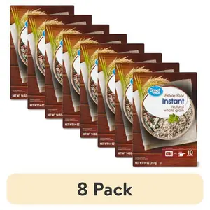 (8 pack) Great Value Natural Instant Whole Grain Brown Rice, 14 oz