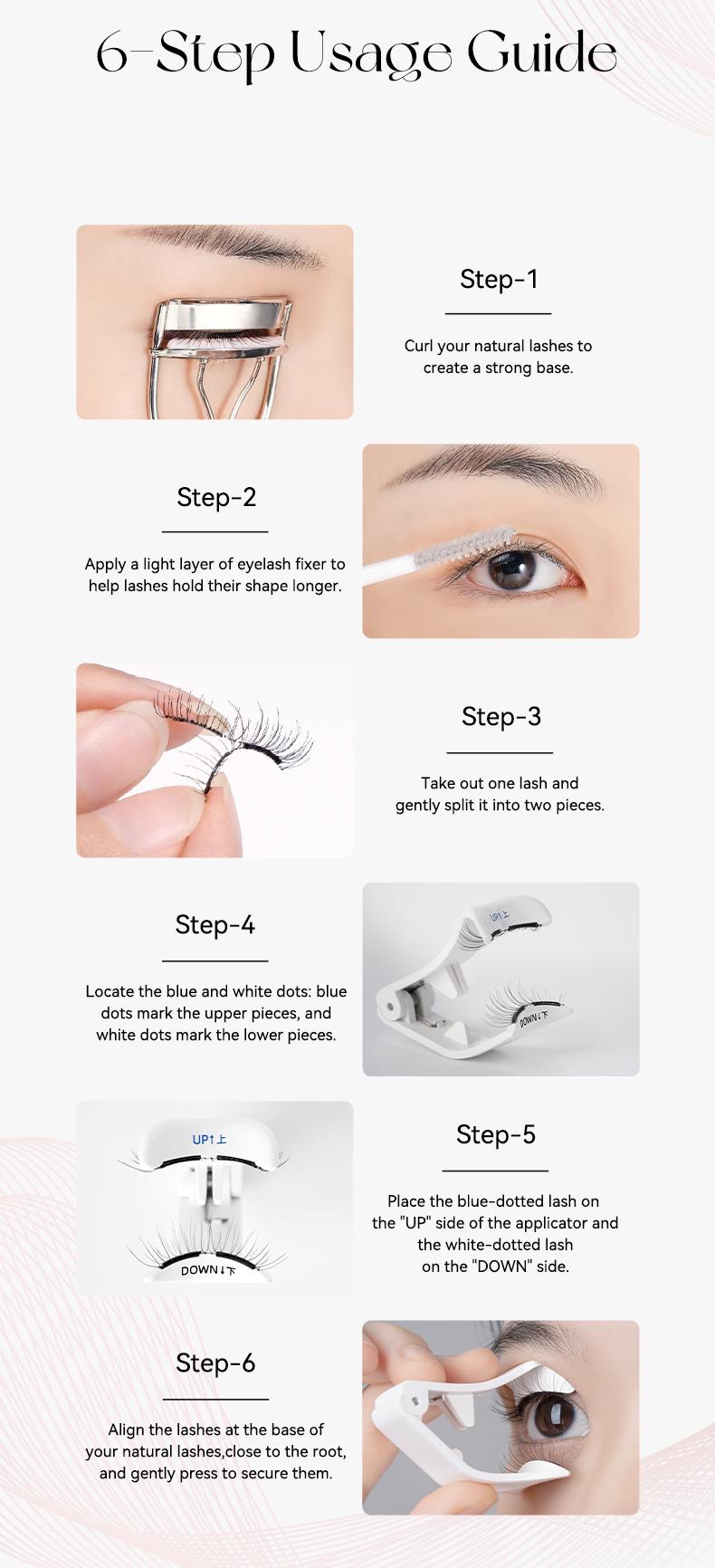 Wosado Soft Magnetic Extended-Band Eyelashes Set with All-in-One Applicator Kit, Reusable, No Glue, Waterproof Lashes, Makeup Lash Extensions Cosmetic