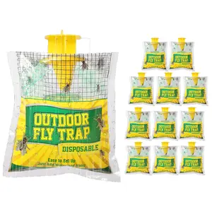 12 Pack Fly Traps Outdoor Fly Trap Hanging, Disposable Fly Killer Trap Bag Catcher for Outside Farms, Fly Trap Bag Fly Catchers Outdoors, Effective Fly Traps Outdoor Hanging Fly Killer