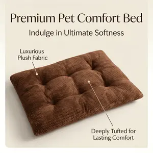 Washable Dog Bed for Large Breeds Crate， Soft and Fluffy dog mat，with Anti-Slip Bottom dog nest， Durable Cozy Cushion for Crates，extra large dog bed，Machine Wash & Dryer Friendly，Small Medium Large Dogs，coffee，Dark Gray，Khaki，Light Brown,Light gray，Pink C