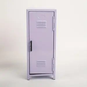 1 compact metal locker with key lock | Purple, pink, light blue mini safe, Anti Theft Safes, Safe Deposit Box, designed for desks, bedrooms and home offices, suitable for storing cash, jewelry, small items, ensuring privacy and security.