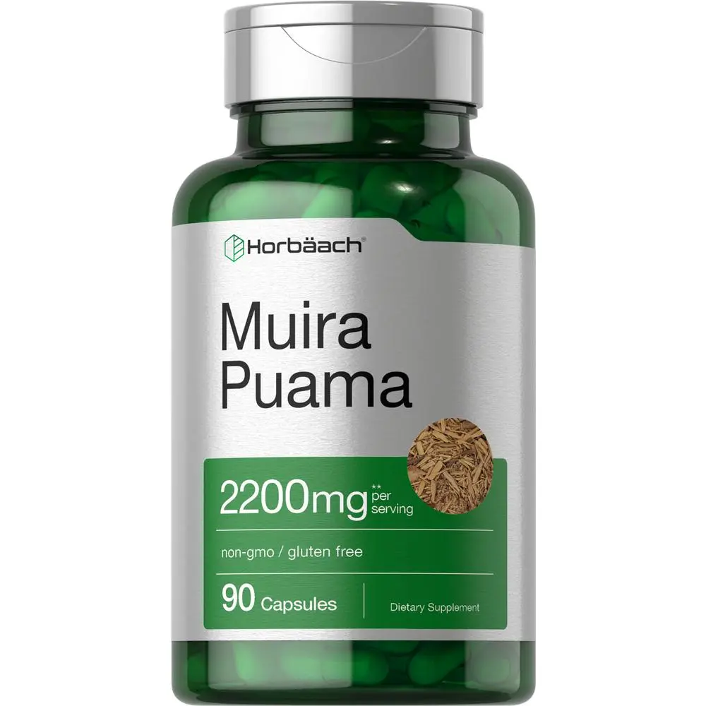 Horbäach Muira Puama Root Extract 2200 mg | 90 Capsules | Non GMO, Gluten Free Supplement