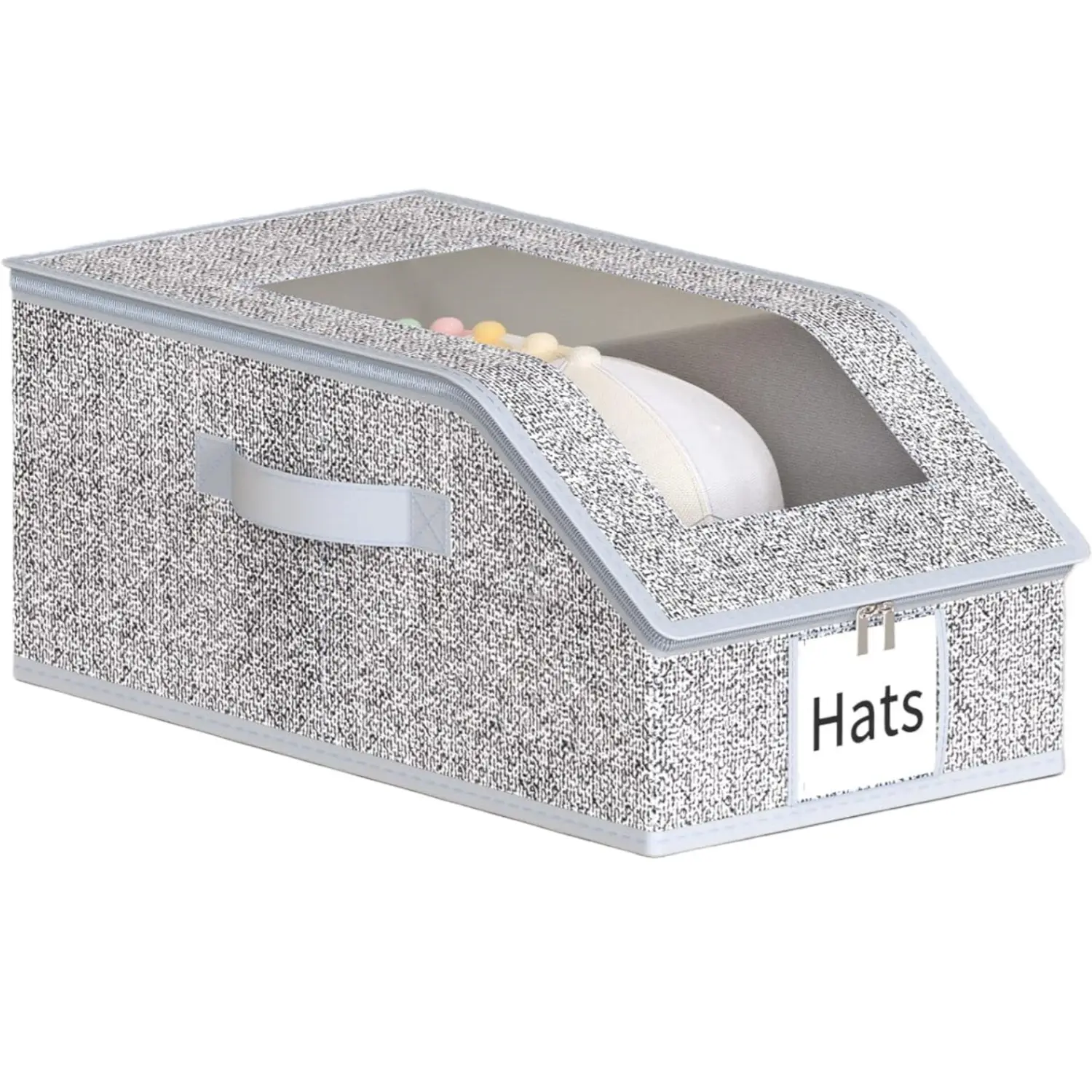 Stackable Baseball Cap Storage Box Clear Window Lid + Dustproof & Waterproof, Foldable, Holds 12-24 Caps, Fits Closets/Bedroom Shelves，valentine gifts