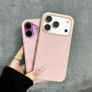 Suitable for iPhone 17，16, 15, 14, 13, 12, 11 Pro Max, high-end leather pattern phone case, iPhone 16 Plus, 15 Plus leather phone case for both boys and girls, shockproof phone case