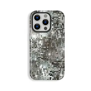 Trendy Hard Smartphone Casing, Millennial Style Disco Light Texture Pattern Y2K Cellphone Accessory, Shockproof Double-Shell Anti-Drop Wear-Resistant Handheld Phone Case for iPhone 11/12/13/14/15/16/17 Pro Promax Plus Air, Gift for Him or Her