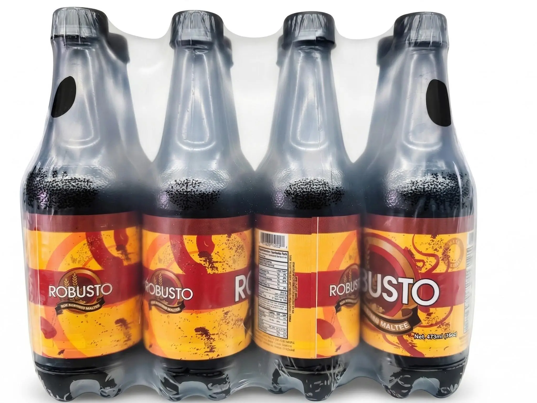 Robusto Sparkling Protein Energy Drink 12-Pack 16 FL oz Sugar-Caramel Haitian Bottles - Refrigerated Chilled Carbonated Water with Malt Extract, 150 Cal/Serving, Brain Energizing Caffeinated Fitness Fuel Hydration Aid for Adults, Afternoon Boost Beverages