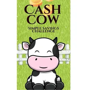 Cash Cow 12 Months Savings Challenge Laminated Trackers A6 Size Set of 1 Year Savings Challenges Monthly Tracking for Savings Goals in January Dashboard Cover Envelopes