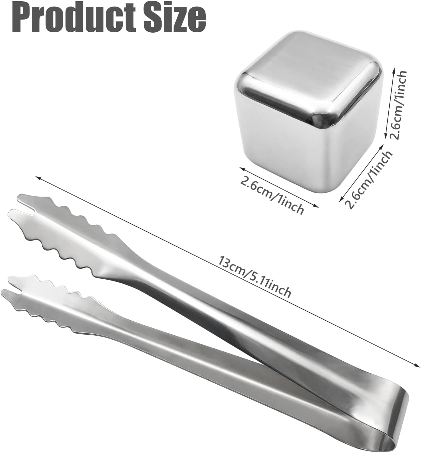 6/8 pcs Stainless Steel Ice Cubes for Drinks, Reusable Stainless Wine Ice Tong for Whiskey, Vodka, Soda, Wine, Beverage Juice Father's Gifts 6/8 pcs Stainless Steel Ice Cubes for Drinks, Reusable Stainless Wine Ice Tong for Whiskey, Vodka, Soda, Wine, Beverage Juice Father's Gifts