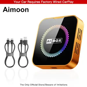 【CHECK COMPATIBILITY】AImoon 2026 Wired CarPlay to Wireless Adapter - Built-in Android System for Netflix/YouTube/TikTok - ONLY for Wired CarPlay/AA Vehicles - NOT for Wireless CarPlay Cars