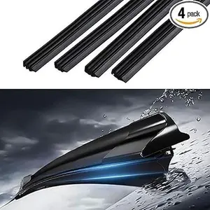 4PCS Wiper Blade Refill, Universal Car Accessories, 26" Adjustable Size of Universal Replacement Windshield Wiper Refill Replacement for Front & Rear Windshield Wiper Baldes Rubber Strip