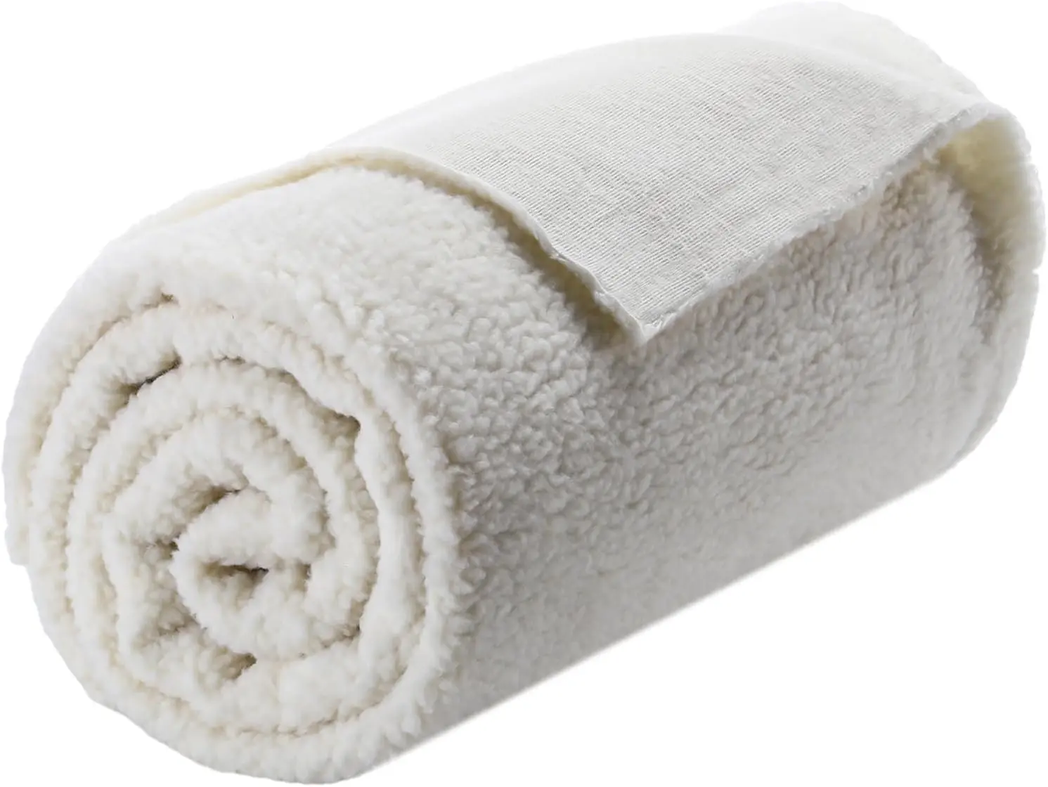 Sherpa Fabric 2 Yard x 63 Inch Faux Lambskin Thermal Lined Ivory Fur Sherpa Fleece Fabric for Crafts Materials, Scarf, DIY Sewing, Dolls, Pillow, Seat Pads