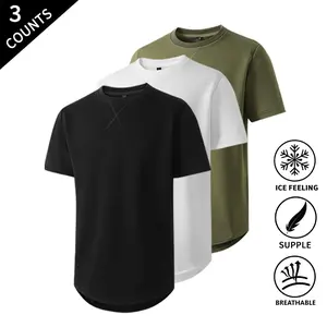 3-Pack Men’s Cooling T-Shirts, Soft, Breathable Casual Crew Neck Short Sleeve Tops for Everyday Wear