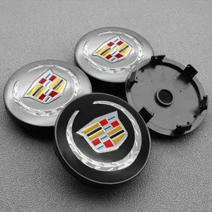 4PCS For Cadillac ATS BLS CT4 CT5 CT6 CTS SLS STS XT5 XT6 56mm+60mm Car Wheel Center Hub Caps Wheel hub stickers Vehicle Exterior Decoration Automobile parts Car Accessories Car Decals
