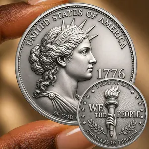 250th Anniversary Coin 1776 2026 America 250 Signing Hand Challenge Coin Patriotic Gift for Him