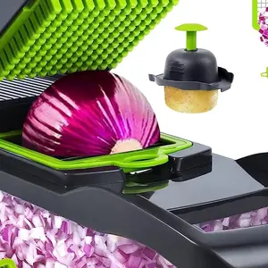 16-in-1 Kitchen Utensils Veggie Slicer Dicer - Cut Meal Prep Time by 80% for Salads, Stir-Fries
