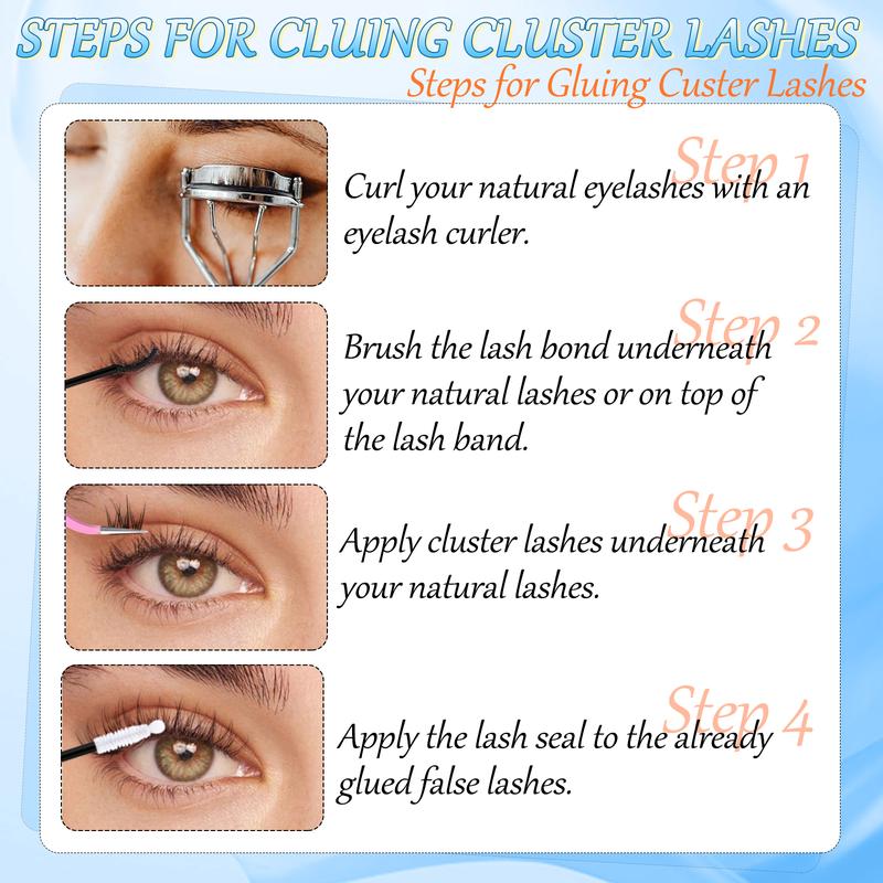 Natural Lash Extension Kit - 168 Pcs Wispy Eyelash Extensions 9-12MM with Bond & Seal Lash Glue & Eyelash Extension Tweezers for DIY at Home Makeup Cosmetic Lightweight Clusters Beginner Romantic Valentine's Day Gifts【Valentine's Day gifts】For wife d