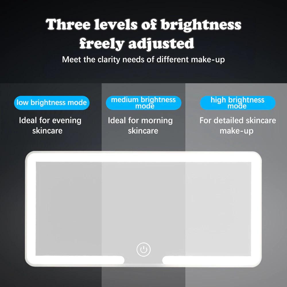 Car Sun Visor Makeup Mirror, LED Touch Screen Adjustable Brightness Auto Interior Makeup HD Mirror, Rechargeable Vanity Mirror, girly car accessories, car stuff