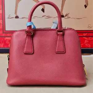 Pre-owned PRADA Medium Shell Bag Lobster Pink Top Handle Shoulder Crossbody