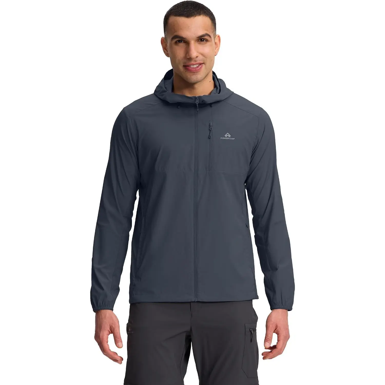 Pioneer Camp Men's UPF 100+ Sun Protection Hoodie Jacket Full Zip Long Sleeve Sun Shirts Lightweight Hiking Fishing Outdoor