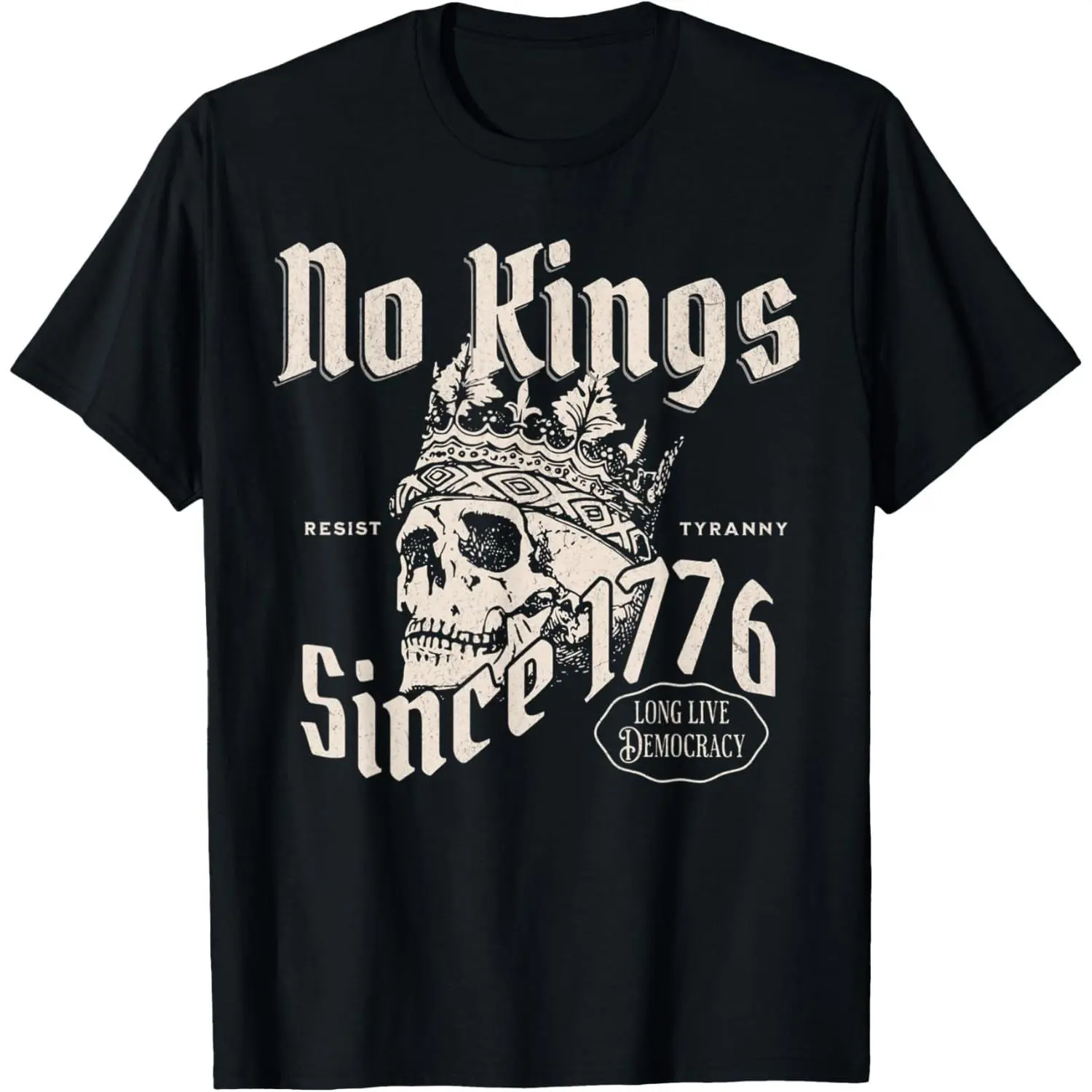 No Kings In America Since 1776 Patriotic 4th Of July Skull T-Shirt