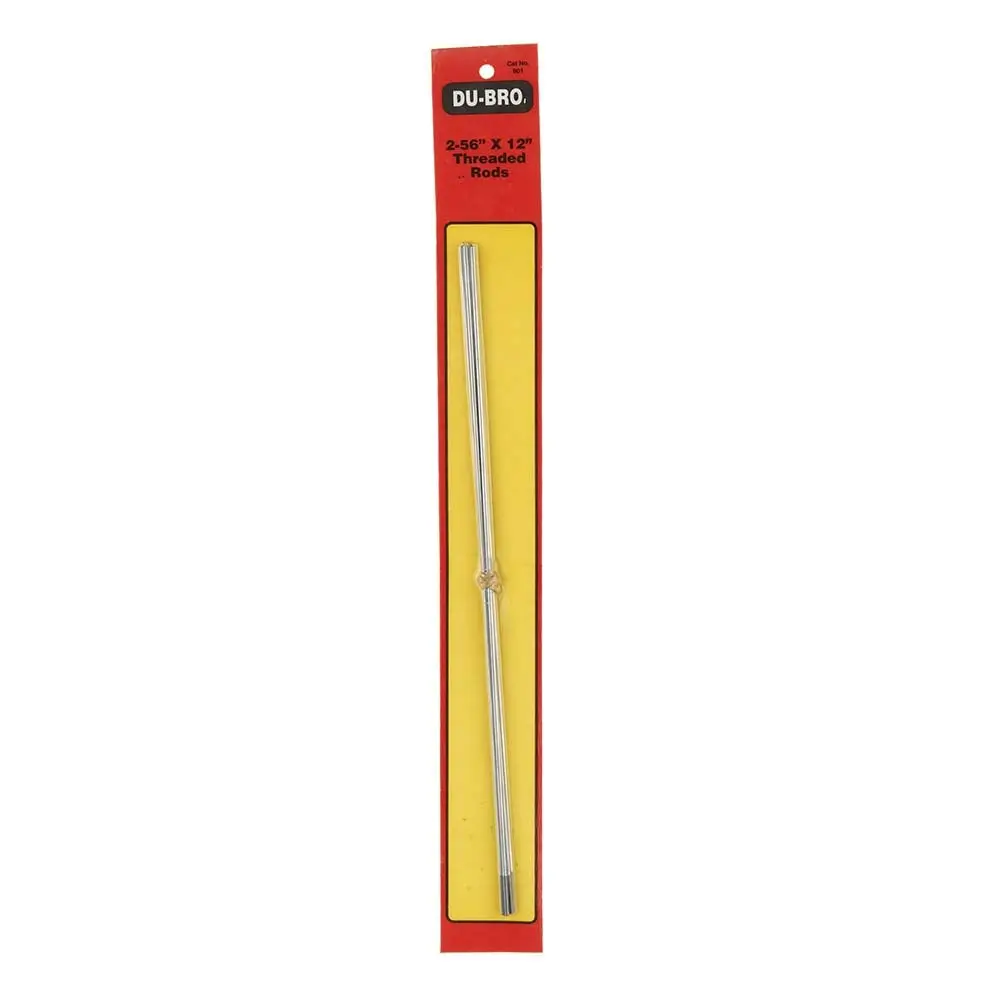 Dubro Products 2-56 x 12 in. Threaded Rods, Pack of 6