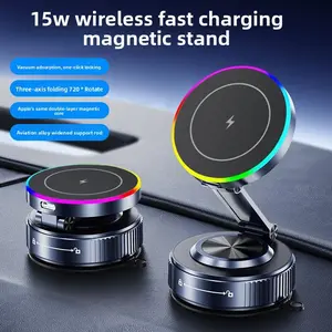 K5S Vacuum Magnetic Car Phone Holder Wireless Charging 15W Yingjixin 6822 Plus MOS Amazon Hot Product