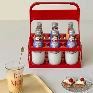 Portable 6-Cup Foldable Beverage Carrier, Plastic Drink Holder for Party, BBQ, Picnic, Beach, and Outdoor Activities, Reusable Drink Caddy with Handle, Convenient Storage for Beer, Soft Drinks, and More Organiser Adjustable Multicolor Racks Travel Bottles