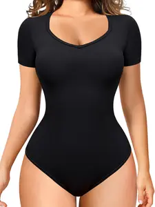 Women's Shapewear Compression Bodysuit with Deep V Neckline, Soft Elastic Fabric, Perfect for Any Occasion, Comfortable Four-Way Stretch christmas push up bra