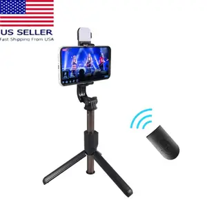 360-Degree Rotatable Selfie Stick Tripod with Wireless Bluetooth Remote, Mobile Cellphone Smartphone Accessories, Tripod for iPhone 14, 13, 12 Pro (US Version)