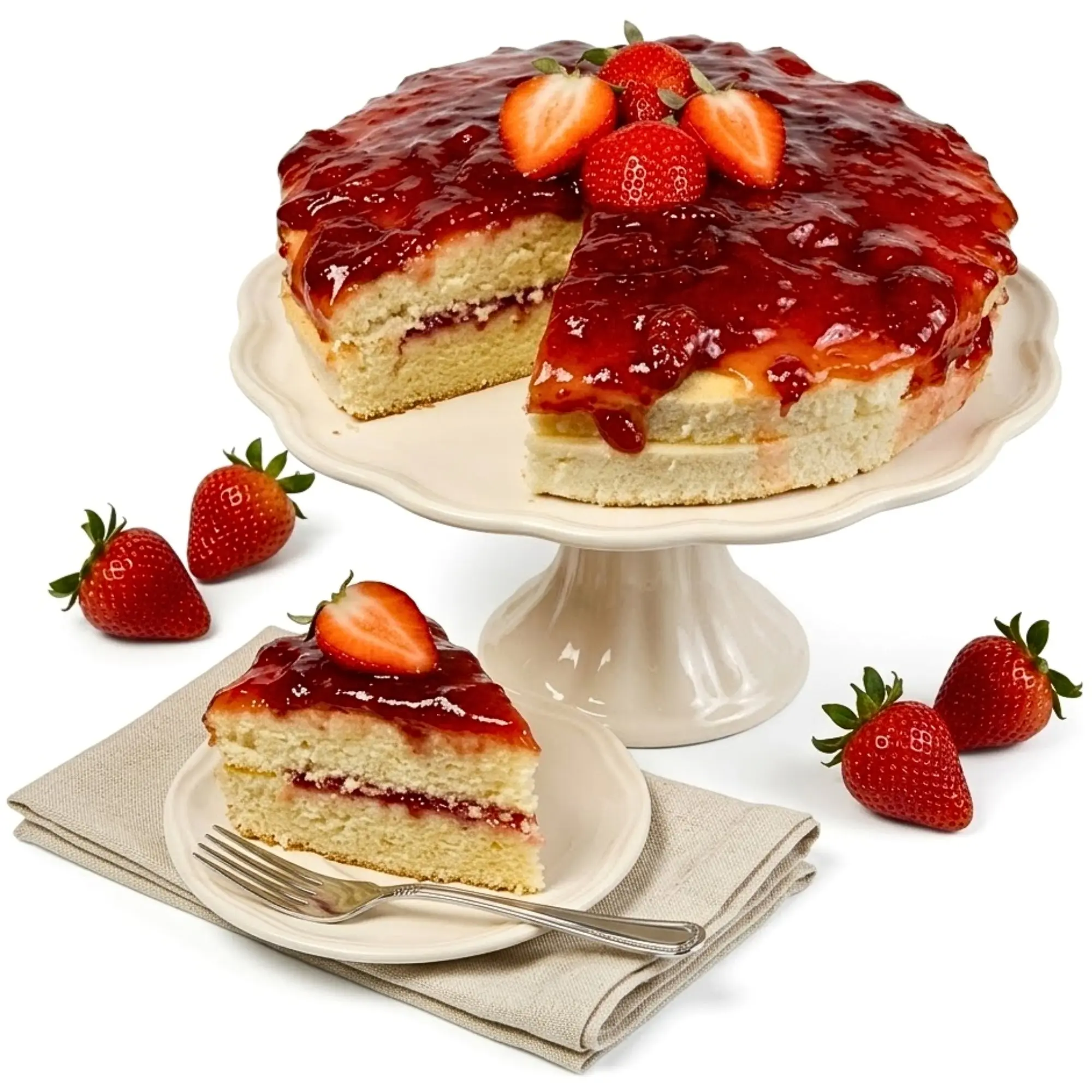 Andy Anand Sugar-Free Strawberry Cake, 9-Inch, 2 lb – Gourmet, Freshly Baked, All-Natural, No Preservatives, Diabetic-Friendly Birthday Gift