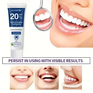 Adjaniss 20% Hydroxyapatite Toothpaste Fluoride-Free with Xylitol, Mint Flavor, Deep Cleaning, Whitening, Fresh Breath, 100g, Adult Use, Travel Friendly