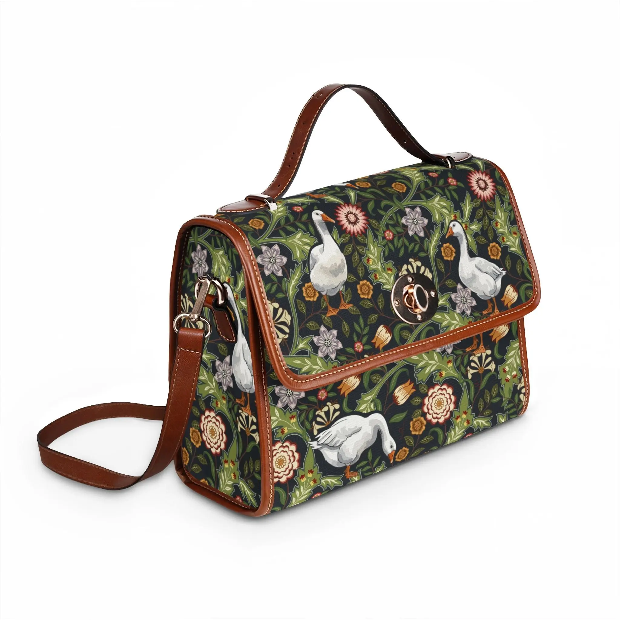 Thistle & Wing Indigo Bloom Women's Handbag - Animal-Themed, Carry-All, D-Handle, Playful Design, Animal-Themed Women's Handbags, Carry-All Women's Handbags