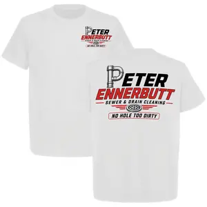 Peter Ennerbutt Sewer T-Shirt, Funny Plumber Joke Tee, Adult Humor Drain Cleaning Shirt, Dark Humor Gag Gift for Men