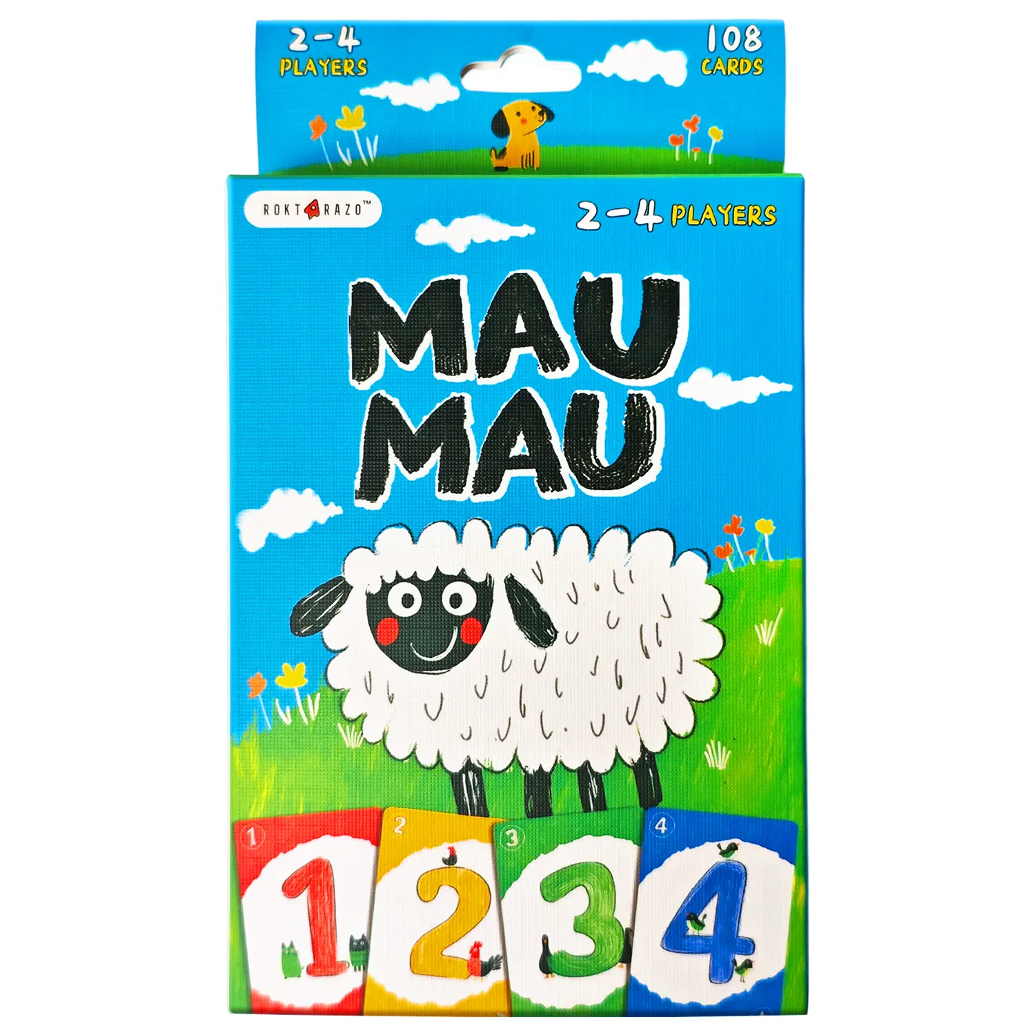 rokt&razo Mau Mau, Humorous Classic German Kids Card Games, Crazy'8s, 108 Cards Party Pack, Colour & Number Matching Game for 2-6 Players, Easy and Fun for Family Game Night for Kids, Teens, Adults