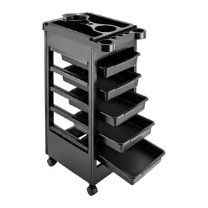 Hair Salon Storage Tool Cart, 5-Layer Salon Cart with Wheels, Space Saving Salon Station Trolley Cart, Hair Salon Beauty Storage Cart, Salon Rolling Cart for Hairdressing Beauty SPA Tattoo Organiser Racks