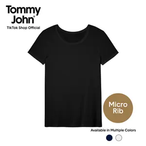 Tommy John Women’s Micro Rib Cap Sleeve Tee, Silky Soft Modal Fabric, Lightweight Fitted Everyday Top