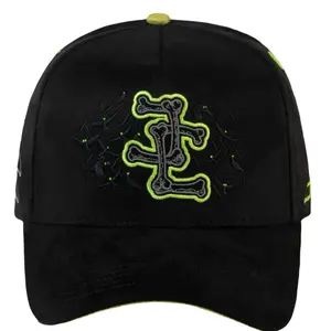 Jc Hats Bones Black/Neon SnapBack for Men - Cotton Material, Stylish Snap Closure, Simple & Trendy Design