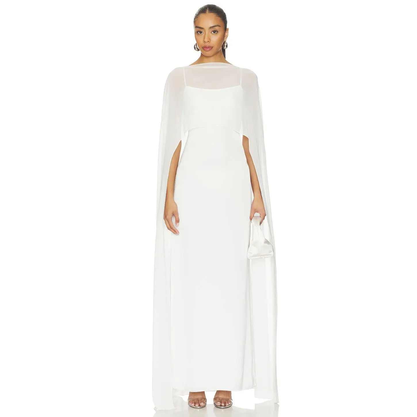 Amanda Uprichard Anastasia Cape Dress in Ivory Amanda Uprichard Anastasia Cape Dress in Ivory