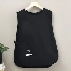 Solid Color Apron with Pocket, 1 Count Fashionable Breathable Apron, Kitchen Apron for Cooking, Household Apron for Kitchen, Home, Coffee Shop, Pocketed Aprons