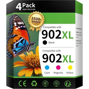 902XL Ink Cartridges for  Printers Compatible for  902XL Ink Cartridges Combo Pack Work with OfficeJet Pro 6978 6968 6970 6975 OfficeJet 6962 6954 6956 6958 Printers Ink (4 Packs)