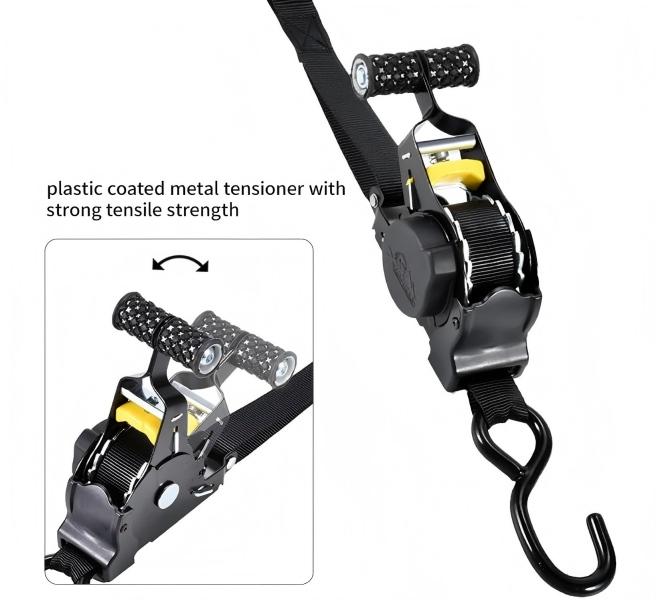 Heavy Duty Retractable Ratchet Tie Down Strap | 1in x 11ft Self Retracting Ratchet Strap with S Hooks for Truck Trailer ATV Motorcycle Cargo Securement Heavy Duty Retractable Ratchet Tie Down Strap | 1in x 11ft Self Retracting Ratchet Strap with S Hooks for Truck Trailer ATV Motorcycle Cargo Securement